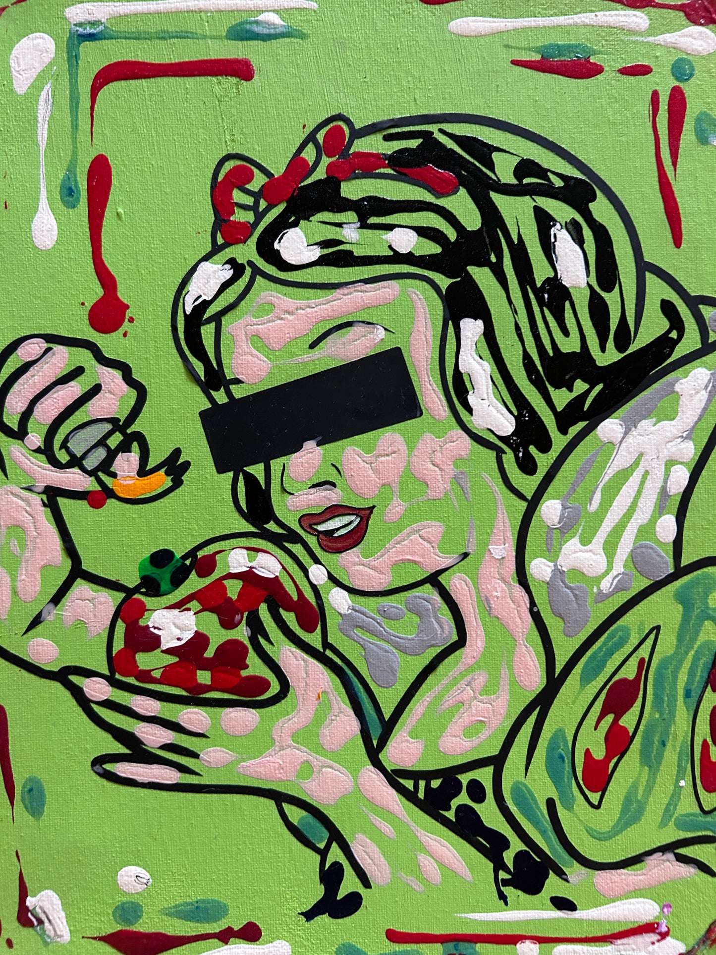 Snow White Drip Painting image 1