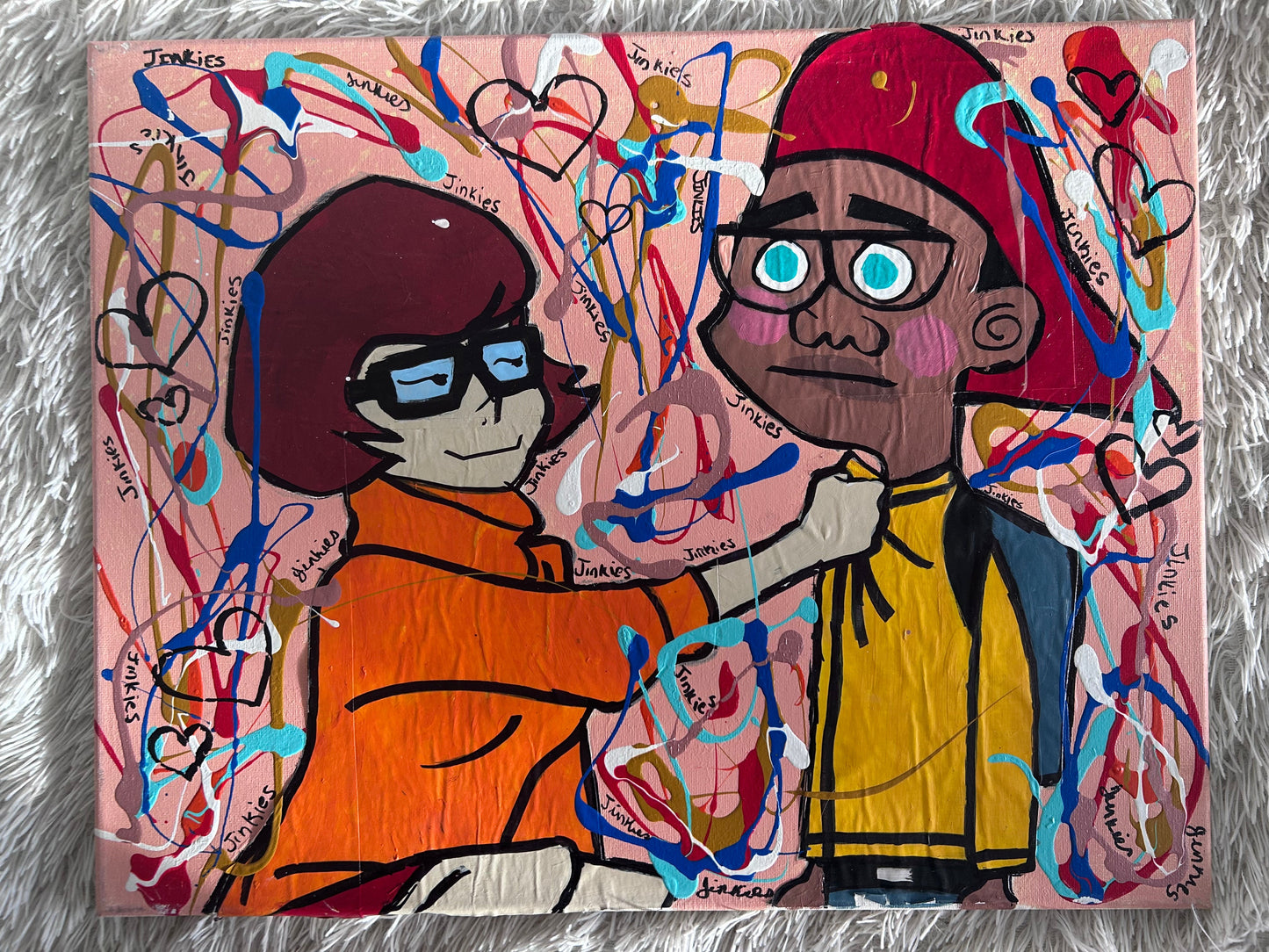 Velma loves Tucker Drip Painting