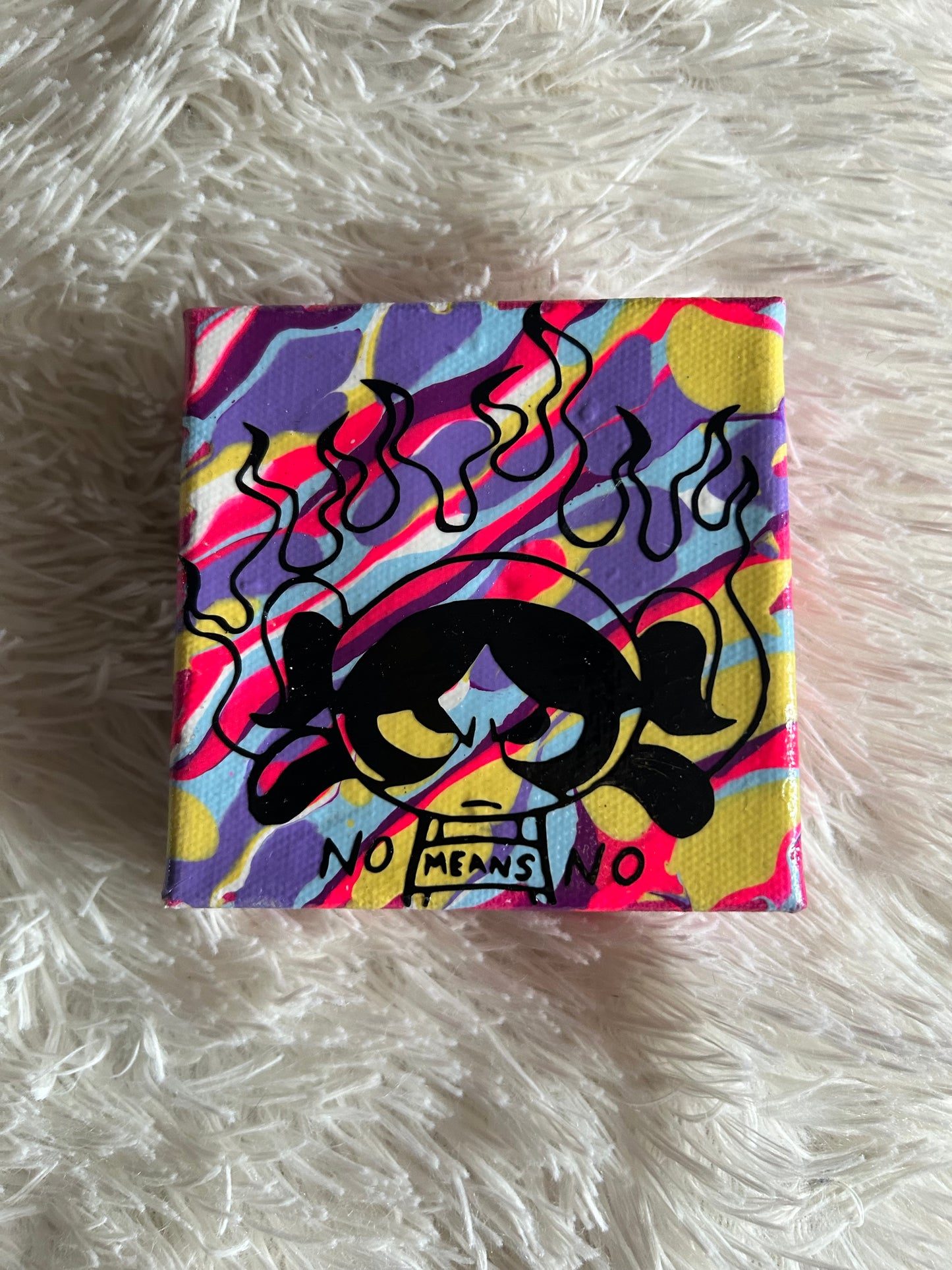 Angry Bubbles Drip Mini Canvas image 0