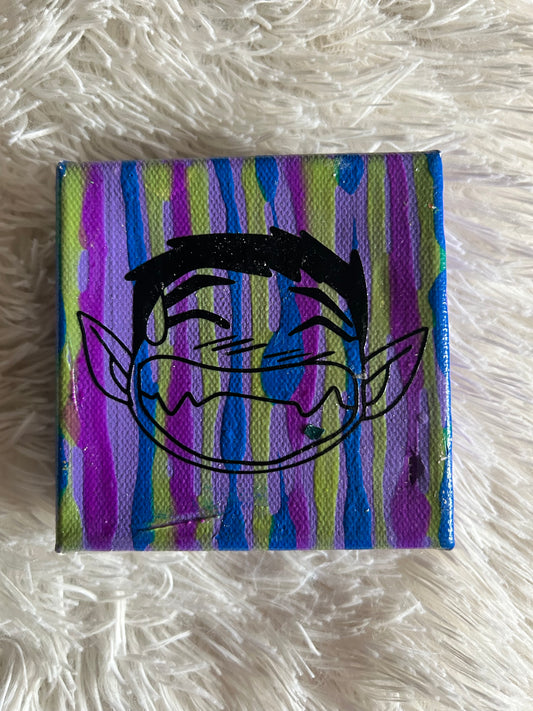 Beast Boy Drip Mini Canvas image 0